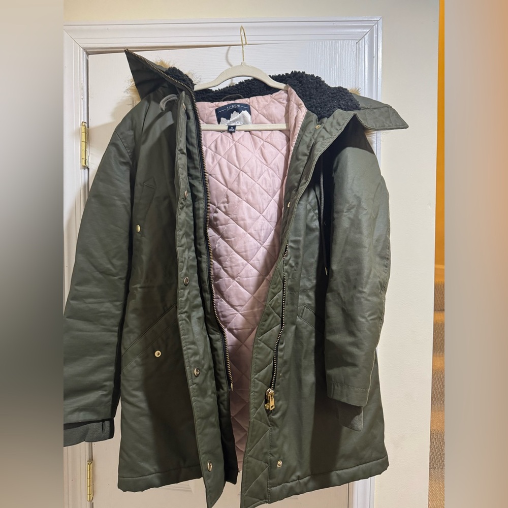 J.Crew S olive perfect winter parka